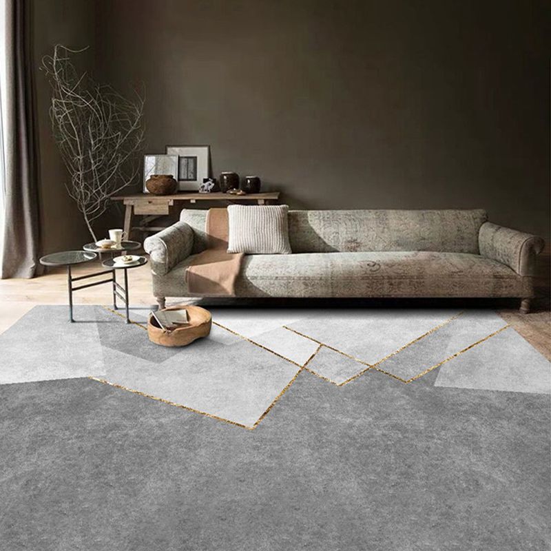 Minimalist Indoor Rug Geometry Pattern Modern Rug Polyester Anti-slip Area Rug for Living Room
