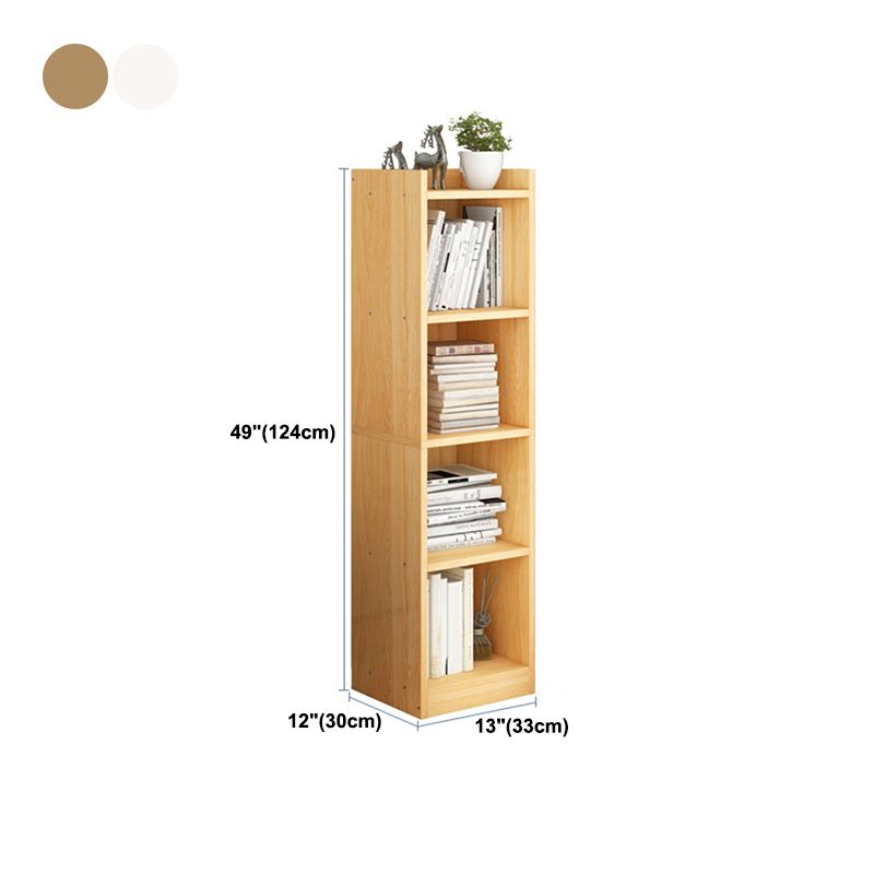 Contemporary Wood Bookcase, Geometric Bookshelf for Living Room