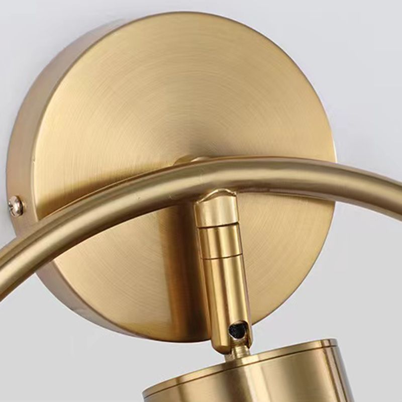 Modernism Single Golden/Black Wall Mounted Sconce Metal Shaded Wall Light