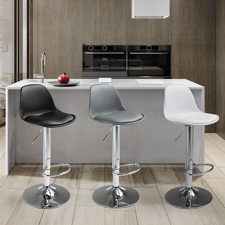 Plastic Adjustable Height Bar Stool Contemporary Upholstered Bar Stool