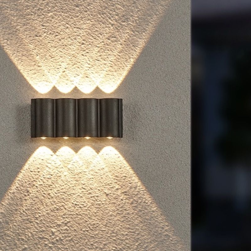 Tubes de style minimaliste moderne de haut en bas de la mur à lad lad lampe à la paroi des lumières murales en métal pour mur extérieur