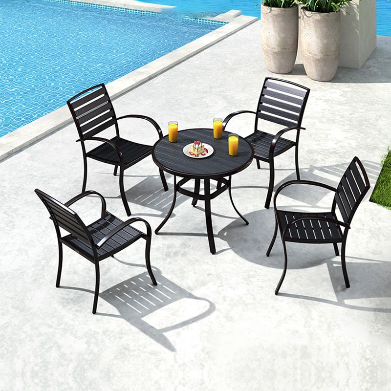 Industrial Metal Dining Armchair with Arm Patio Dining Chair