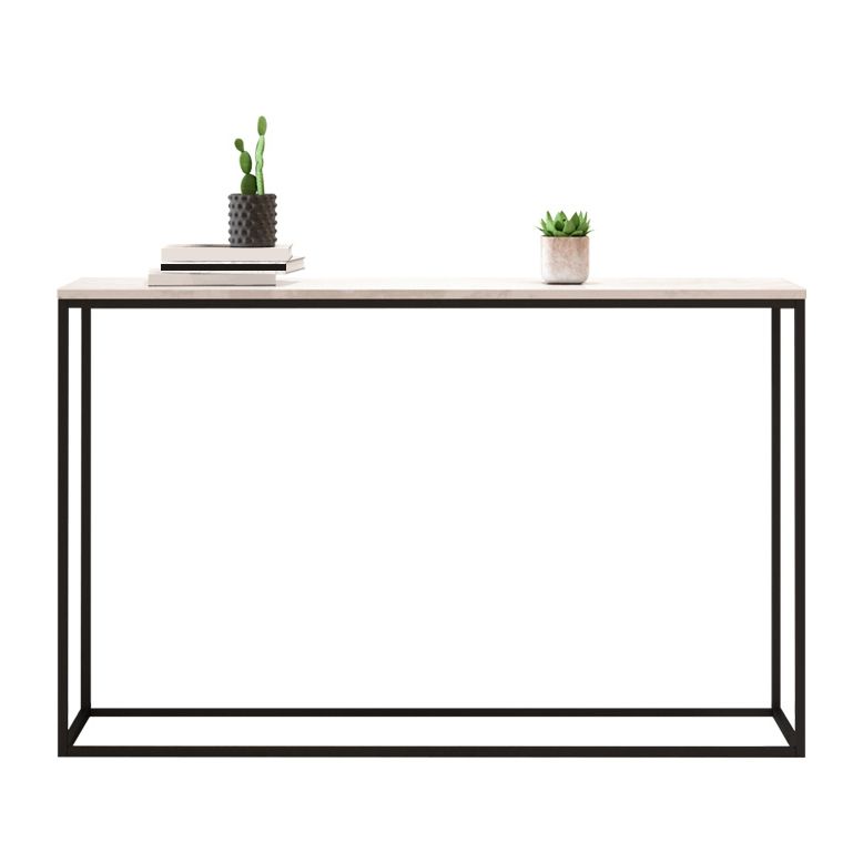 29.53" Tall Marble Console Table Modern Frame Base Accent Table for Hall