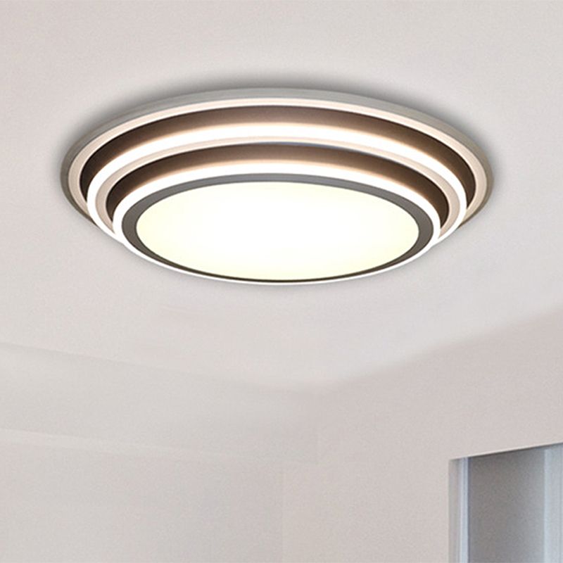 Multi-Layer Bedroom Flushmount Lighting Acrylic 19.5"/32" Wide Simple LED Flush Ceiling Light in Warm/White Light