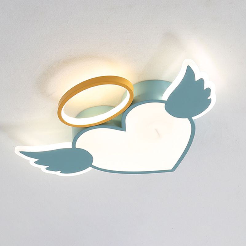 Kids Heart Flush Mount Metal Nordic Ceiling Light Fixture for Children's Room