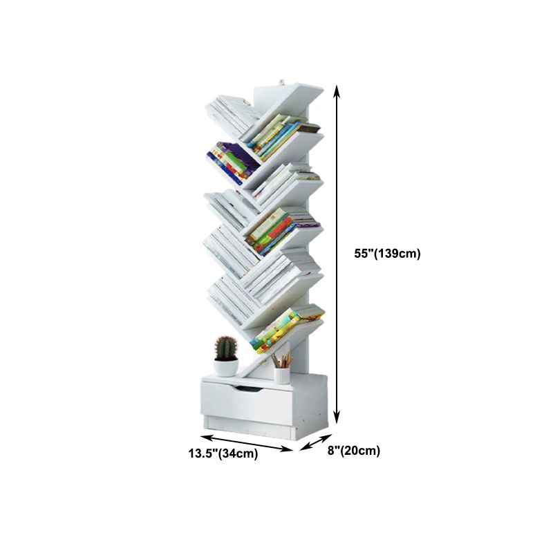 7.87"W Bookshelf Closed Back Contemporary Style Bookcase for Office Home