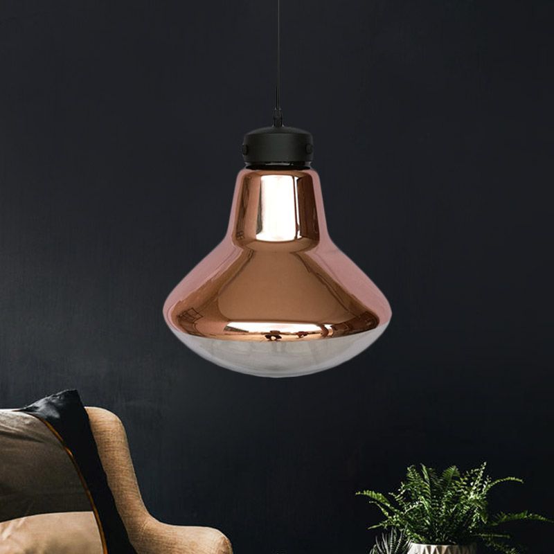Druppel plafond hanglamp modernistisch koper gespiegeld glas met 1 lichte eetkamer hanglamp