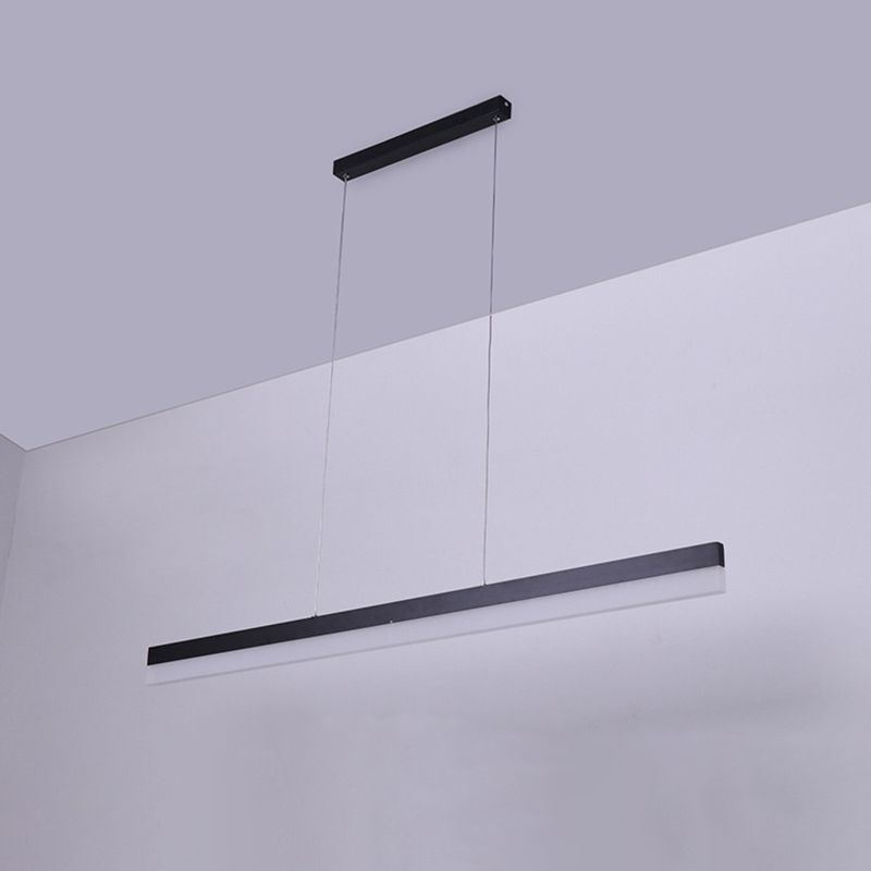 Richtige Acryl -Down -Beleuchtung Anhänger minimalistisch 23,5 "/47"/59 "L LED Schwarz hängende Lampe in warmem/weißem Licht