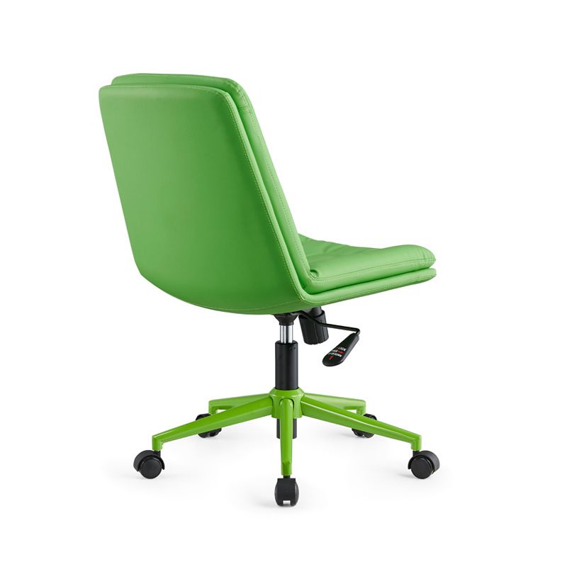 Mid Back Swivel Chair Modern Faux Leather Office Chair with Tufted