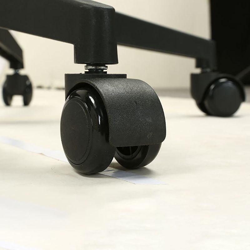 26 Inch Wide Modern Desk Chair Black Fixed Arms Office Chair