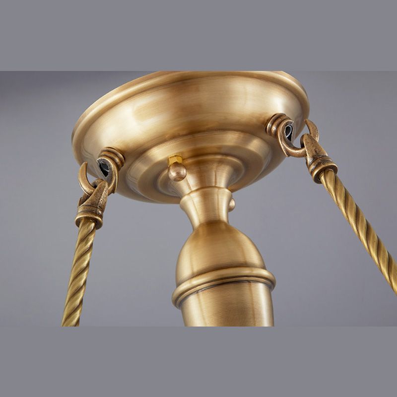 Schoolhouse Close to Ceiling Chandelier Traditional Brass Close to Ceiling Lighting