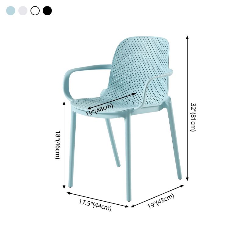 Eigentijdse stijl plastic eetkamerstoel Dining stapelbare stoelen voor keuken (set van 4)
