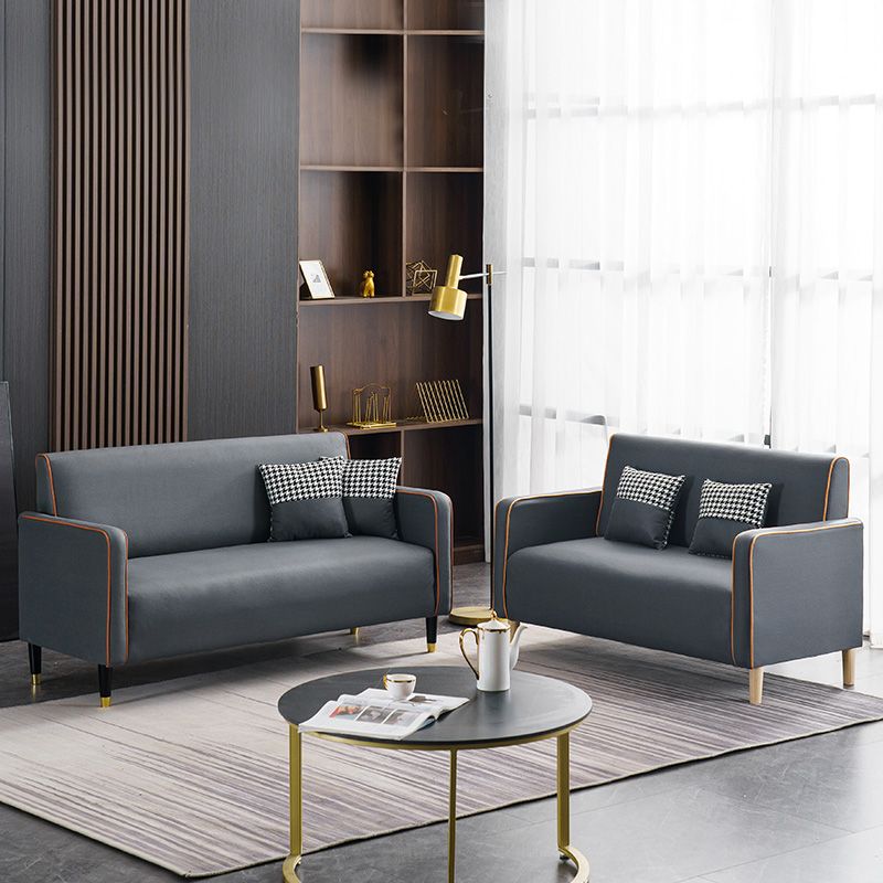 Contemporary Style Square Arm Sofa Living Room Fabric Seating