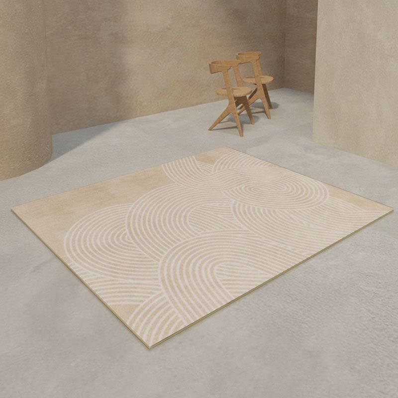 Light Brown Modern Carpet Polyester Graphic Carpet Washable Carpet for Living Room