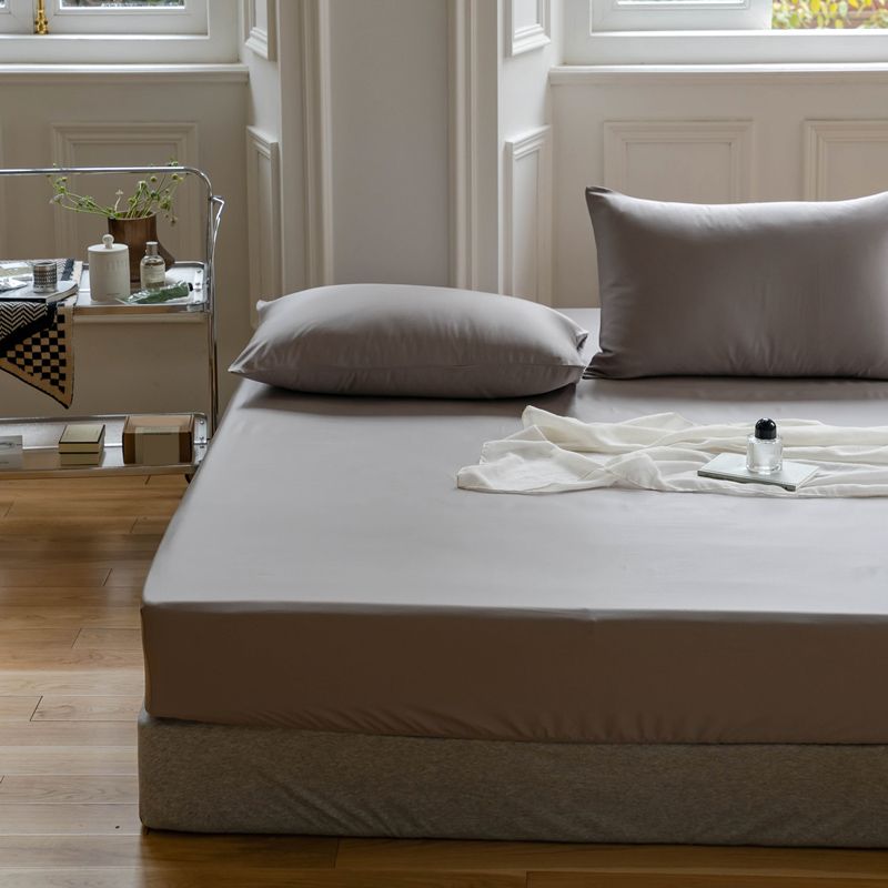 Bed Sheet Solid Color Breathable Non-pilling Skin-friendly Bed Sheet Set