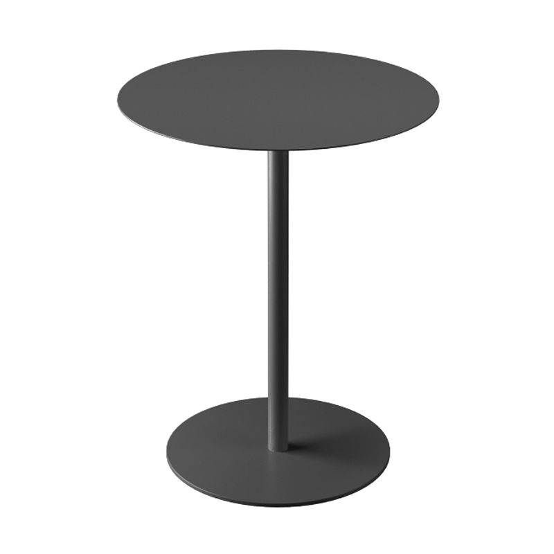 Mid-Century Metal Round Top Side Table Solid Color Pedestal End Table