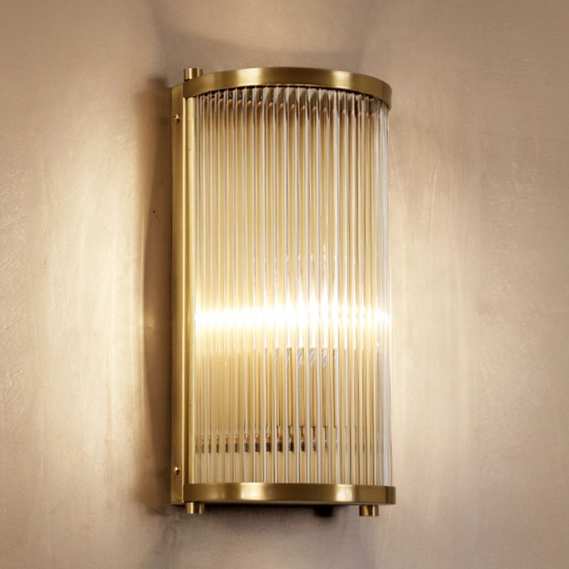 Iluminación de pared de medio cilindro de vidrio estilo de pared de múltiples luces de estilo moderno en oro