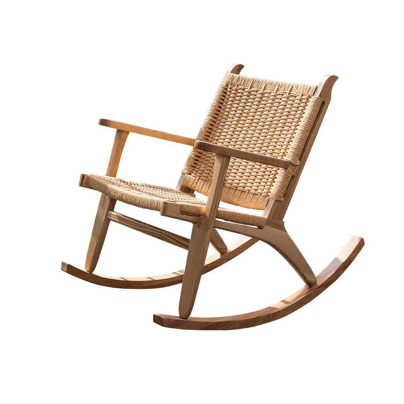 Modern Style Wood Base Rocking Chair Leisure Chaise Lazy Chair for Balcony