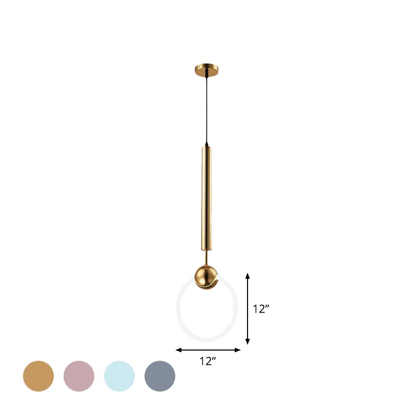 Flauta y anillo dormitorio colgante de metal claro 1 cabeza de macarrón de macarrón luz colgante