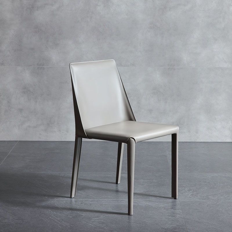 Minimalistische stijl lederen eetstoelen stoelen stevige rugarmloze eetkamerstoelen voor keuken
