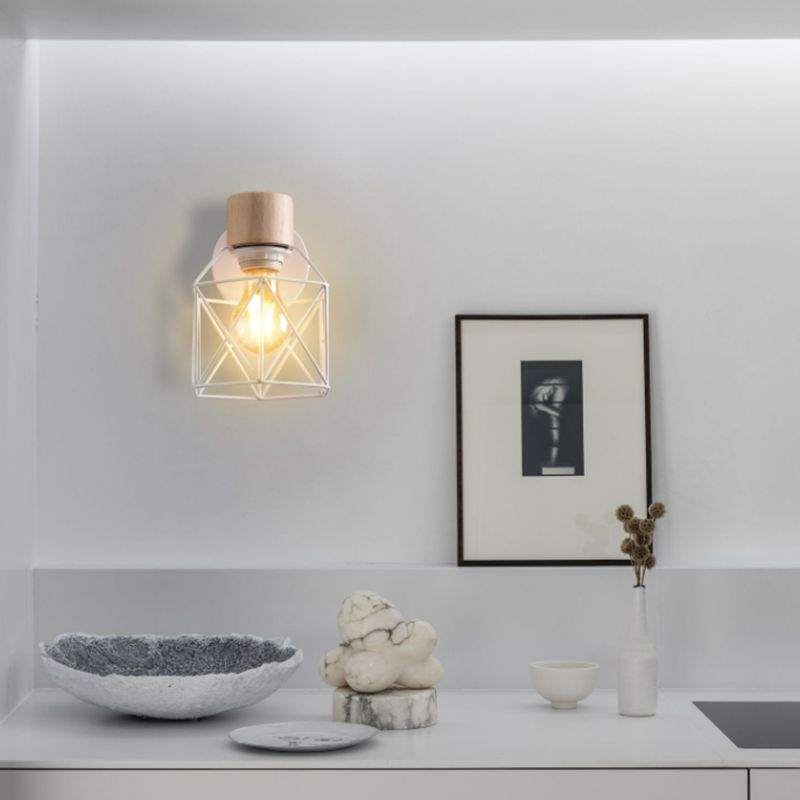 Geometric Wall Lighting Industrial Metal 1 Light Wall Sconce