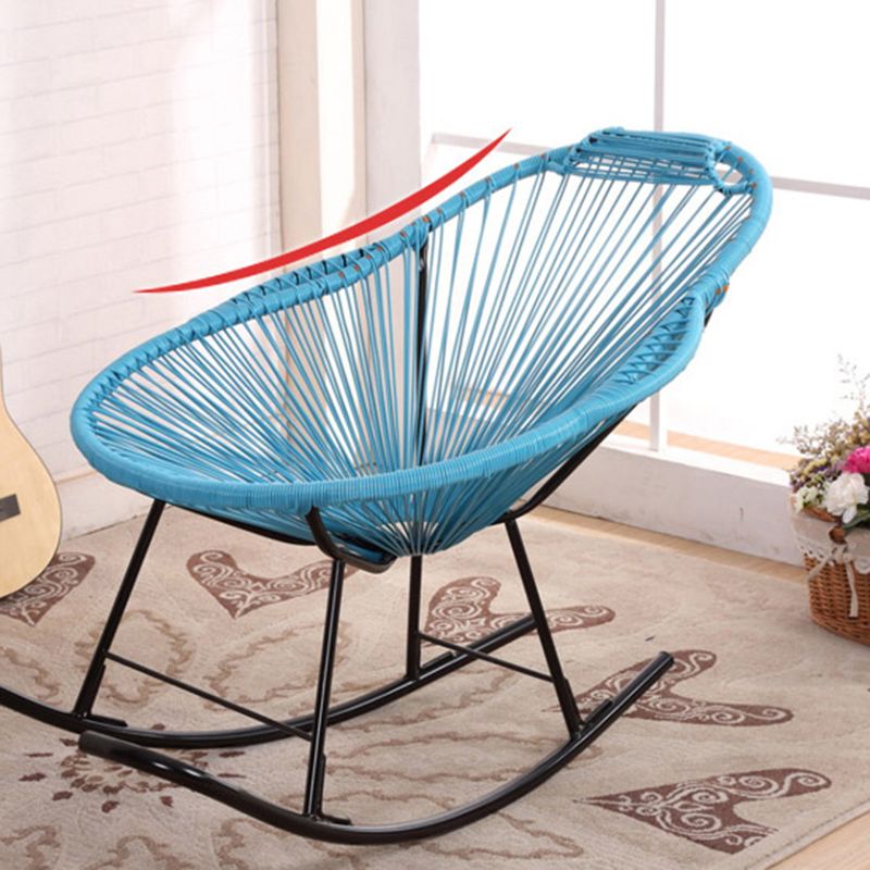 Contemporary Rocking Chair Wicker Wing Chair Back Solid Color Indoor Rocking Chair