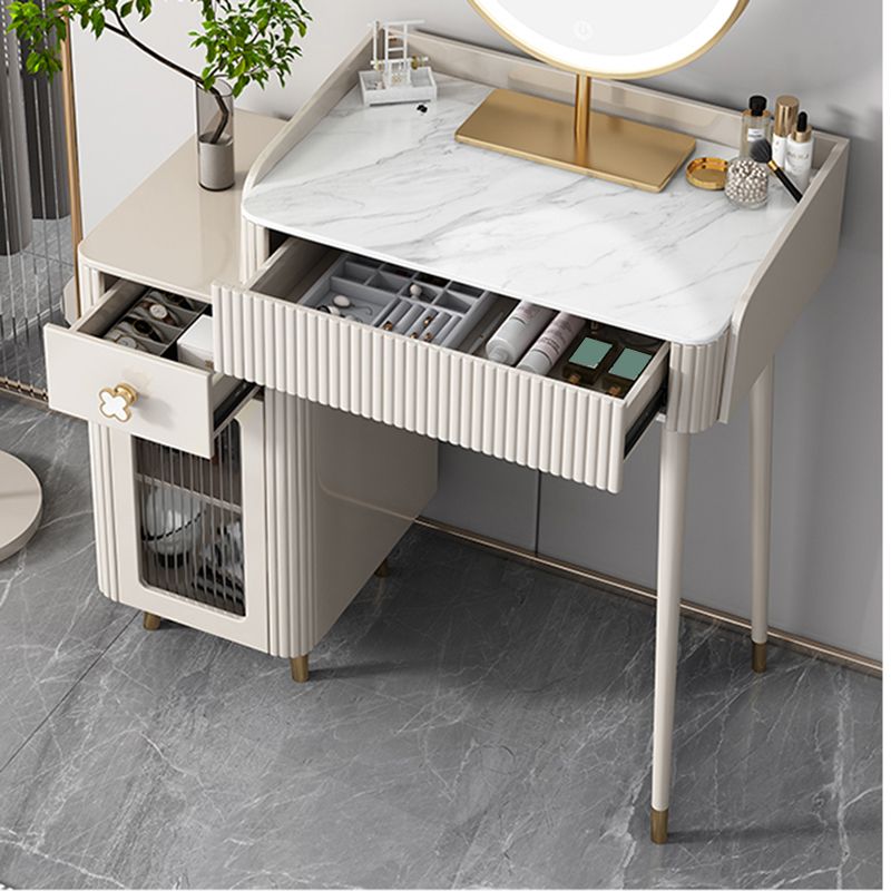 Contemporary Vanity Dressing Table Slate Top Vanity Makeup Table Set