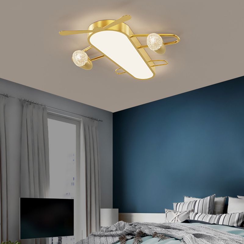 Moderno Techo De La Aeronave Minimalista Del Techo De La Luz De Montaje Del Metal De Oro De La Luz De Montaje Del