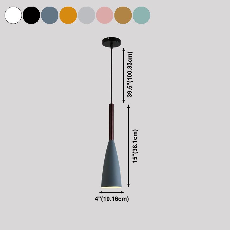 Cone Shape Hanging Light Modern Style Metal 1 Light Hanging Lamp for Restaurant