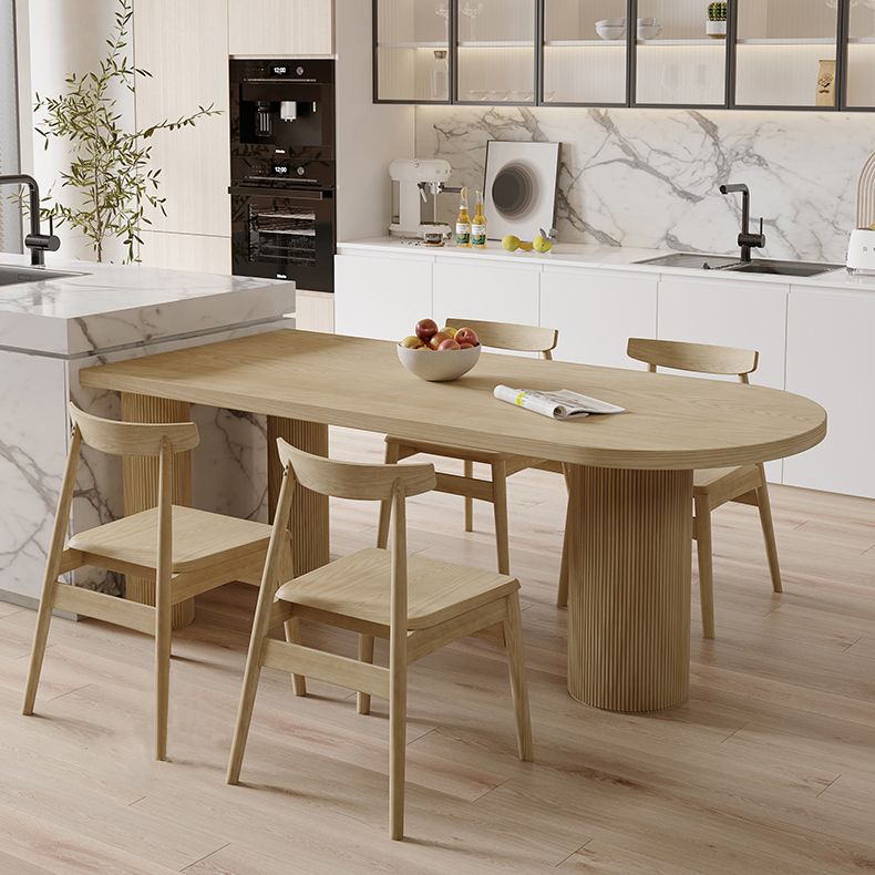 Modern Style Dining Table Brown Solid Wood Dining Table for Kitchen