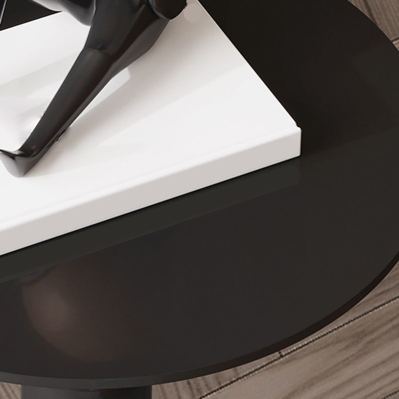 Round Pedestal End Table Modern Wood Side End Table for Living Room