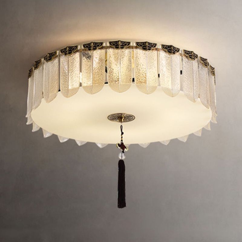 Modern Simple Round Shape Ceiling Light with Glass Shade for Living Room