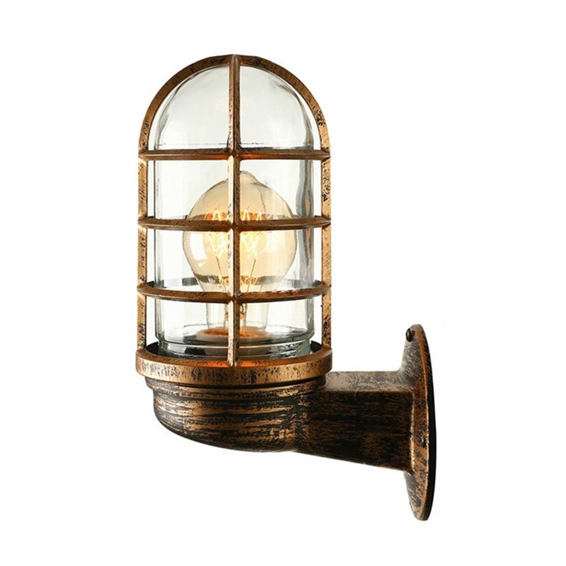 Modern Metal Wall Sconce Cylinder Shape Vanity Lamp with Glass Shade for Bathroom