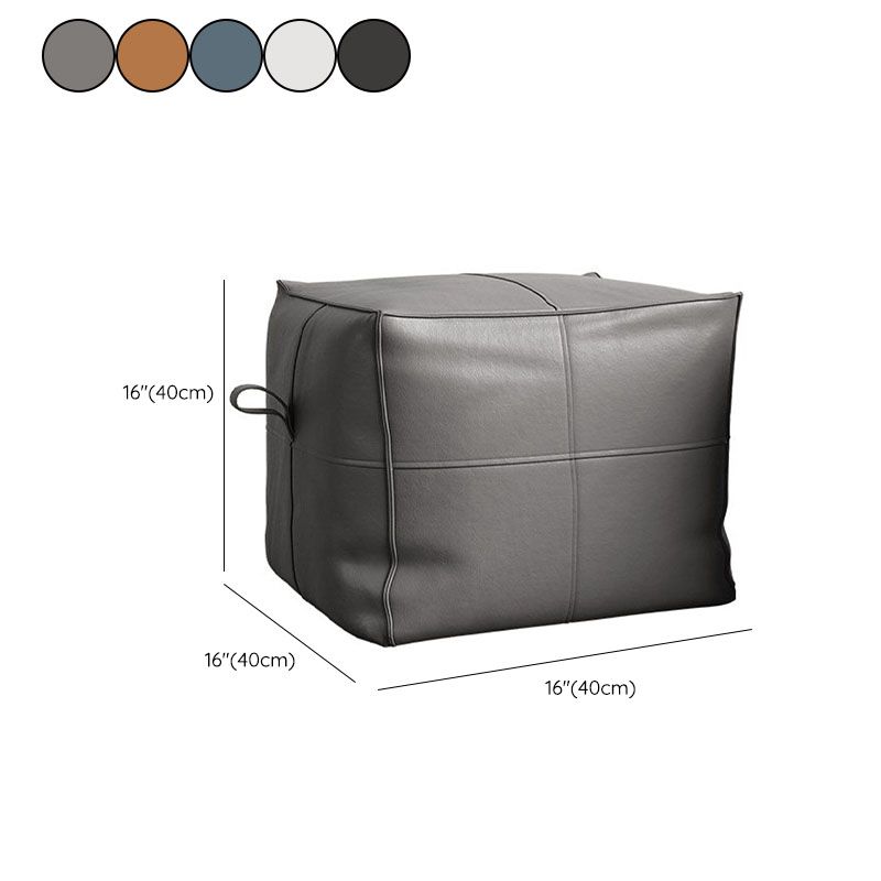 Contemporary Home Square Ottoman Leather Foot Stool without Legs