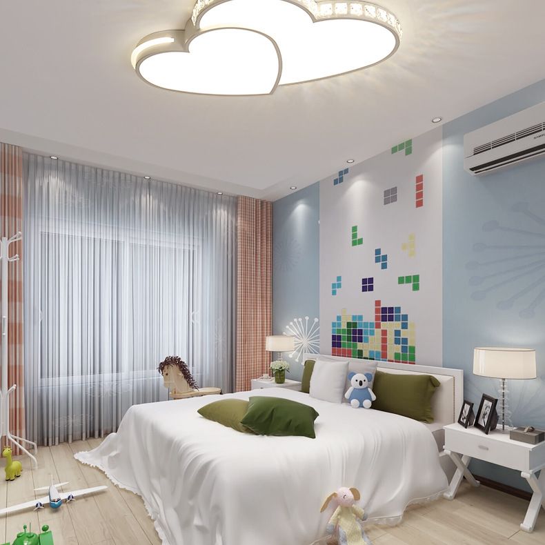 Heart Flush Light 1 Light Metal Modern Flush Mount Ceiling Light Fixtures for Bedroom