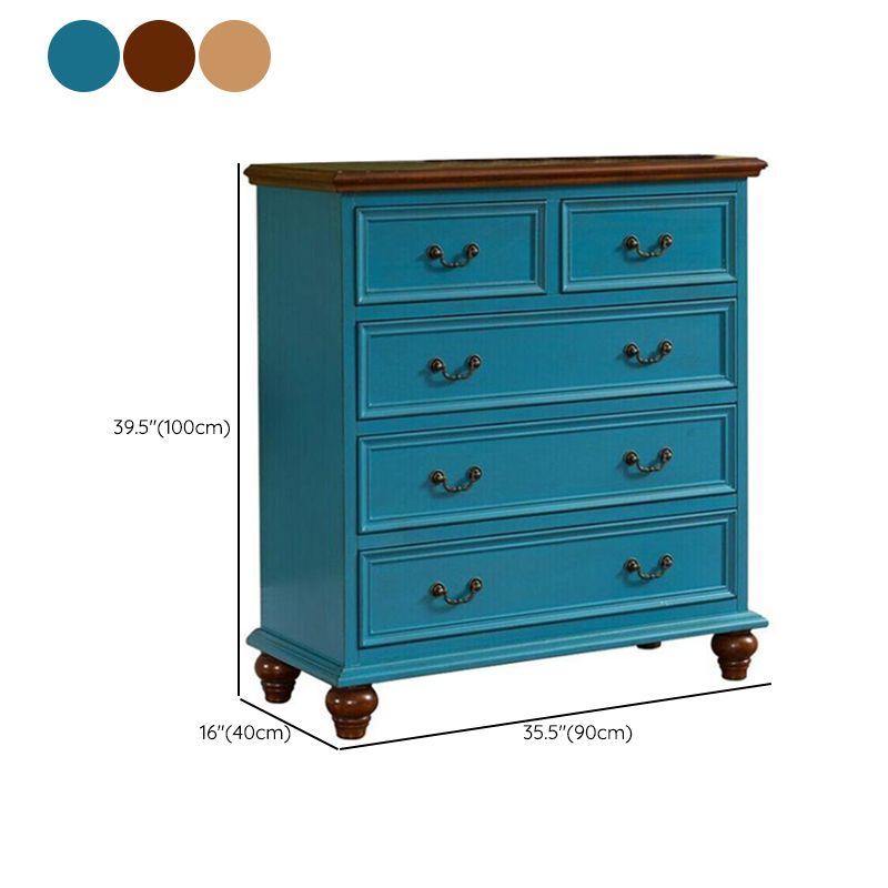 Traditional Storage Chest Solid Wood Storage Chest Dresser with 5 Drawers