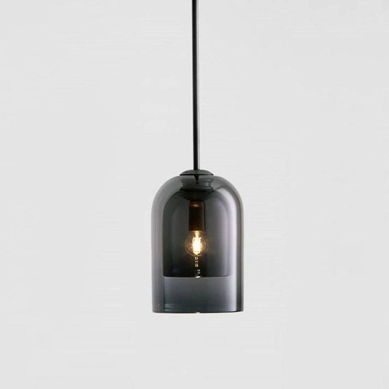 Bell Hanging Light Fixture Minimalist Style Glass Pendant Light Kit for Dinning Room