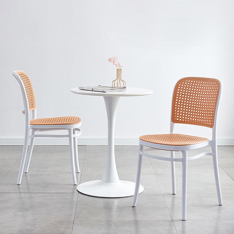 Tropical Style Wicker Dining Chairs Open Back Dining Side Chair for Kitchen