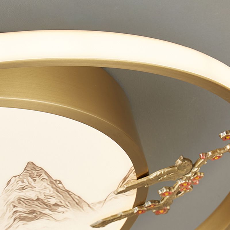 Lámparas de montaje empotrado de forma circular Accesorios de montaje empotrado de 2 luces de metal moderno en oro