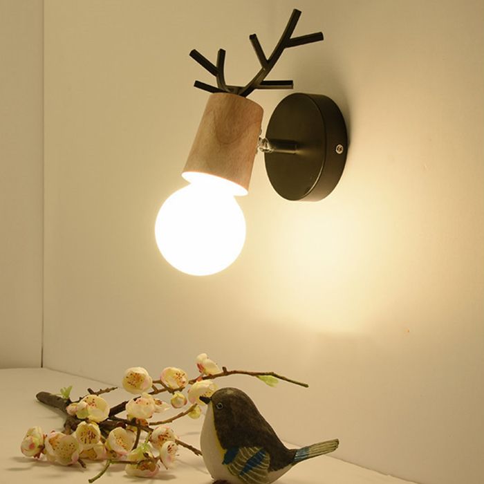 Modern Wall Light Fixture Minimalist Wooden Wall Light Sconce for Bedroom