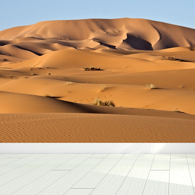 Yellow Natural Landscape Mural Grass and Sand Desert Scenery Modern Water-Proof Wall Covering