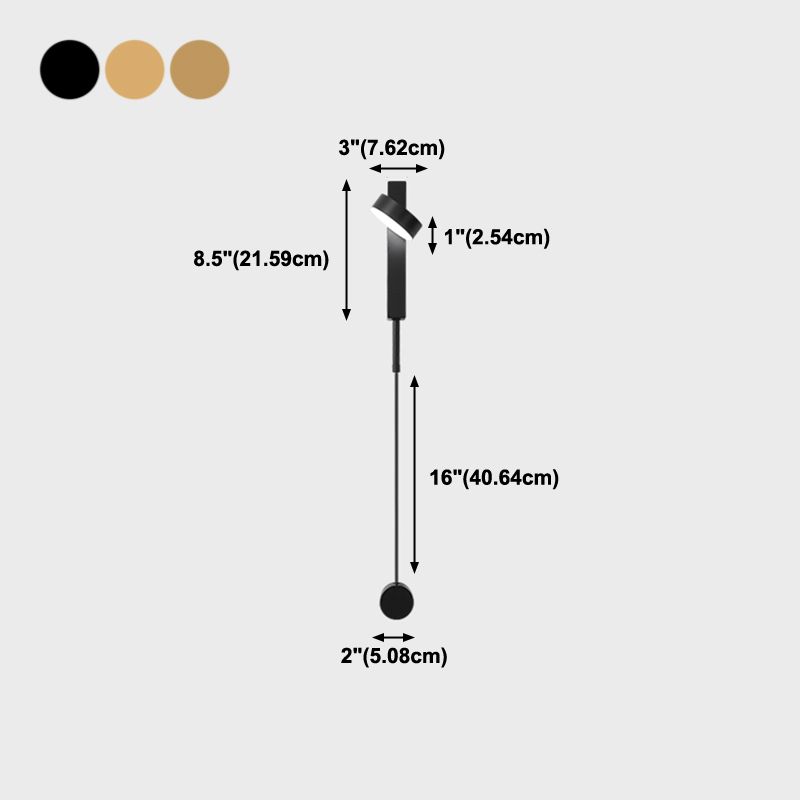 Round Metal Wall Sconce Modern Style 1-Light Wall Mount Lighting