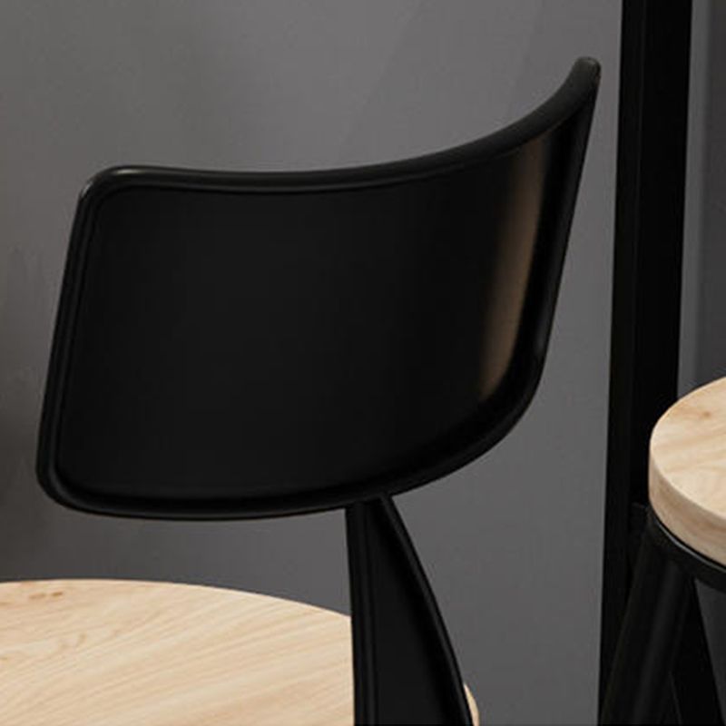 Double Pedestal Bar Pub Table Set 3 Pcs Solid Wood and Iron Bar Table and Stools