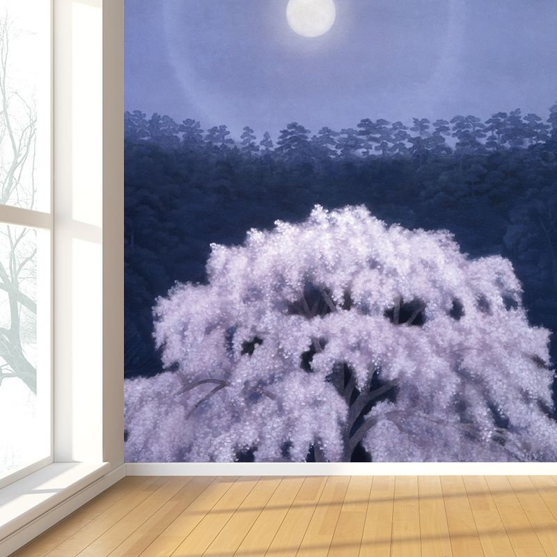 Stain Resistant Cherry Tree Mural Non-Woven Cloth Modern Wall Art for Girls Room
