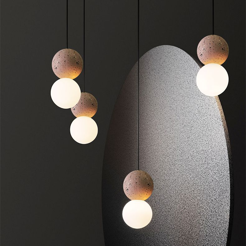 Sfera Camera da letto Accogliente Aiughting Stone Stone Stile Stile sospeso a sospensione Luce a sospensione