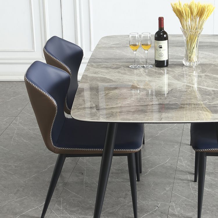 Rectangle 4-foot Dinner Table Modern Style Stone Dining Room Collection for Home