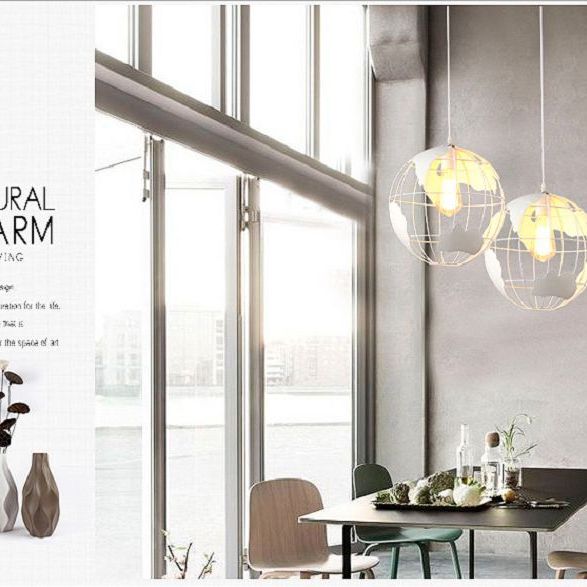 Globe Metal Hanging Pendant Light Modern Style Pendant Lighting Fixture for Bedroom