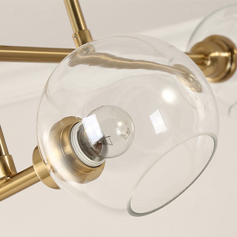 Multi-bulbs Clear Glass Chandelier Modern Styles Lighting Fixture for Living Room Bedroom