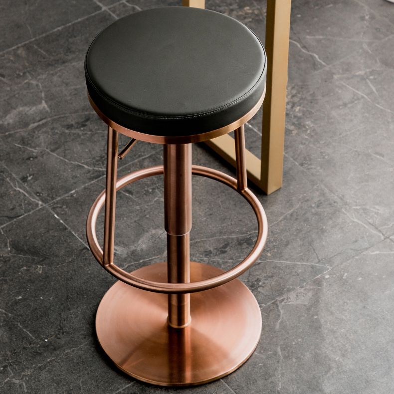 Glam Faux Leather Barstool Liftable Counter Bar Stool for Kitchen