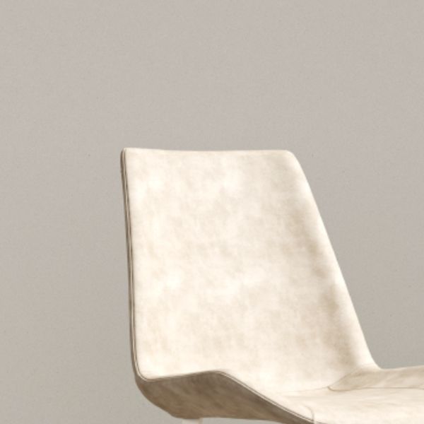 White Leg Contemporary Upholstered Armless Dining Room Chair for Home